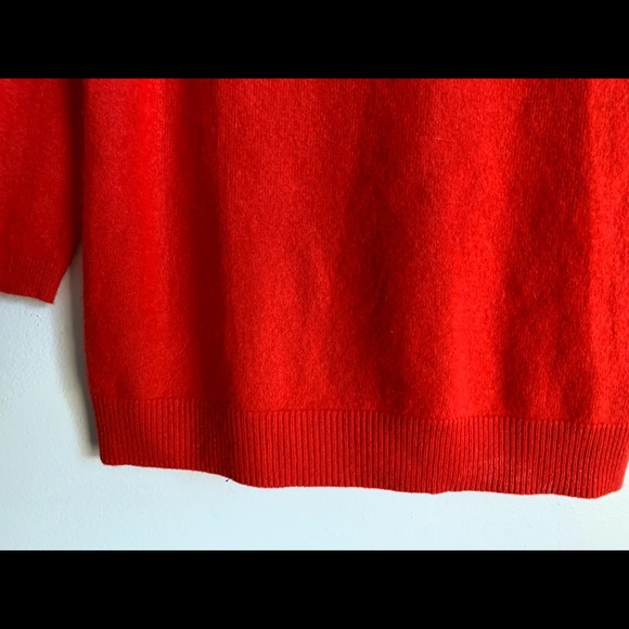 SALE🔥 Talbots Red 100% Pure Cashmere Pullover Sweater 3/4 Sleeves Women’s Small - Picture 6 of 8